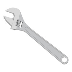 adjustable wrench isolated on white background. illustration of adjustable wrench.