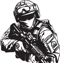 Warrior Whisperer Black Logo Design for Tactical Icons Ghost Recon Special Forces Vector Insignia in Black