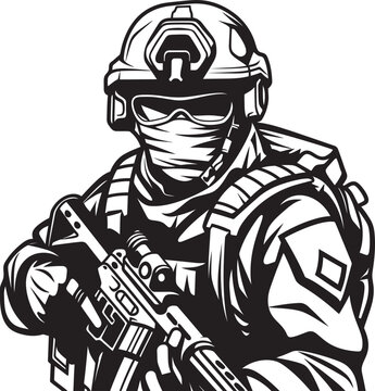 recommend clip art: Stealth Elite Black Insignia for Special Forces Operations Strategic Shadow Tactical Soldier Emblem in Black
