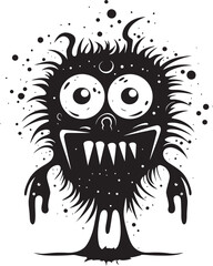 Playful Peculiarity Black Emblem for Cute Monsters Monster Doodle Mania Vector Black Logo Design