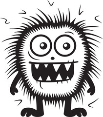 Charmingly Quirky Doodle Monster Logo Design Playful Peculiarity Black Emblem for Cute Monsters