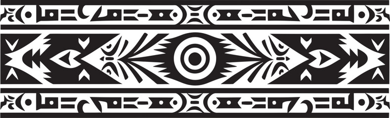 Crafted Traditions Vector Black Icon for Border Art Artisanal Symmetry Ethnic Style Border Design in Black