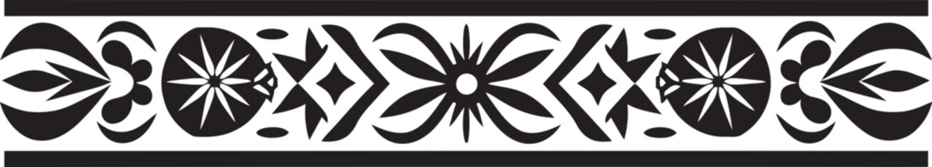 Ceremonial Patterns Vector Black Emblem for Ethnic Design Cultural Fusion Ethenic Style Glyph in Black