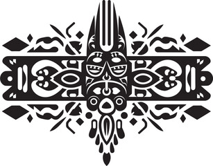 Cultural Echoes Black Icon for Ethenic Border Art Heritage Harmony Ethnic Style Glyph in Black