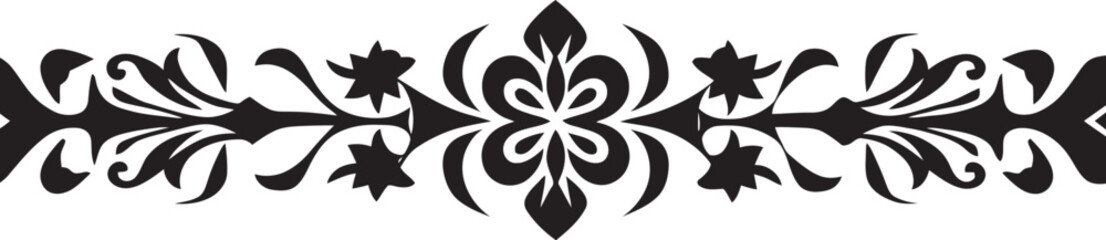 Crafted Connections Black Logo for Ethnic Border Art Ancestral Threads Vector Black Icon for Ethnic Designs