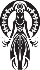 Eternal Echoes Vector Black Logo for Ethnic Woman Soulful Symmetry Ethnic Woman Glyph in Black