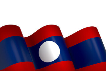 Laos flag element design national independence day banner ribbon png
