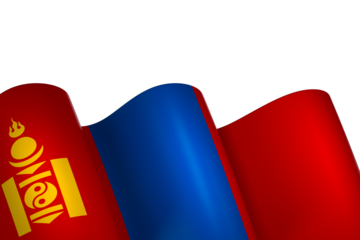 Mongolia flag element design national independence day banner ribbon png
