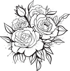 Sculpted Blossom Elegant Black Line Art Rose Design in Vector Linear Botany Rose Logo with Sleek Black Lines in Artful Vector