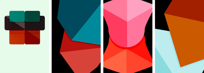 Set of geometric poster backgrounds. Vector illustration For Wallpaper, Banner, Background, Card, Book Illustration, landing page