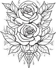 Contours of Love Vector Emblem Featuring Sleek Line Art Rose in Black Petals Unveiled Artful Rose in Monochrome Vector Logo with Black Lines