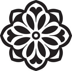 Mystical Medallion Black Emblem Unveiling Intricate Mandala Pattern Infinite Intricacy Vector Mandala Logo Design in Sleek Monochrome