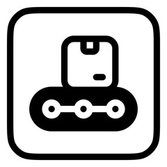 Editable package in conveyor belt vector icon. Shipping, delivery, e-commerce, transport, logistics. Part of a big icon set family. Perfect for web and app interfaces, presentations, infographics, etc