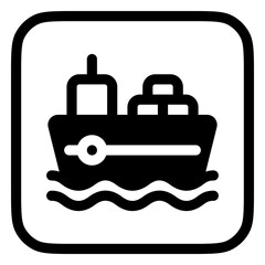 Editable cargo ship vector icon. Shipping, delivery, e-commerce, transport, logistics. Part of a big icon set family. Perfect for web and app interfaces, presentations, infographics, etc
