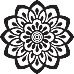 Spiritual Symmetry Elegant Vector Logo with Mandala Pattern Whirlwind of Wholeness Black Emblem Showcasing Mandala Design in Vector