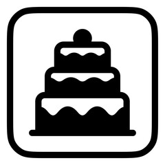 Editable party cake, wedding, birthday vector icon. Bakery, cooking, food. Part of a big icon set family. Perfect for web and app interfaces, presentations, infographics, etc