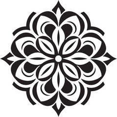 Divine Radiance Vector Mandala Logo Depicting Sleek Black Pattern Soulful Symmetry Black Logo with Mandala Design in Elegant Vector