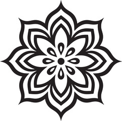 Divine Radiance Sleek Black Icon Depicting Mandala in Vector Emblem Harmony Unveiled Elegant Mandala Design Icon in Sleek Black Vector