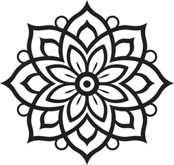 Cultural Kaleidoscope Elegant Mandala Design in Sleek Black Logo Soulful Spirals Vector Black Logo with Mandala Pattern