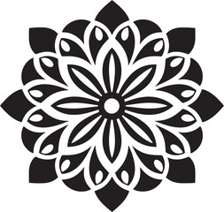 Mandala Magic Black Logo Unveiling Vector Mandala Pattern Cultural Kaleidoscope Elegant Mandala Design Icon in Sleek Black