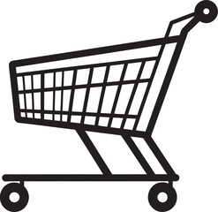 Retail Royalty Monochromatic Icon Depicting Black Shopping Trolley in Vector Basket Ballet Vector Logo Featuring Shopping Trolley Design Dance © BABBAN