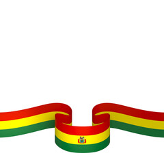 Bolivia flag element design national independence day banner ribbon png

