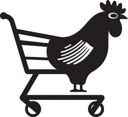 Elegance in Every Aisle Black Shopping Trolley Emblem in Vector Logo Market Melody Vector Logo Showcasing Shopping Trolley Design in Black