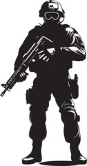 Shielded Vigilance Vector Black Logo Showcasing SWAT Police Authority Dynamic Defense Sleek Vector Logo for SWAT Police Operations in Black