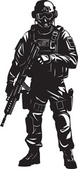 Dynamic Defense Sleek Vector Logo for SWAT Police Operations in Black Silent Protectors Black Emblem Depicting SWAT Police Design in Vector