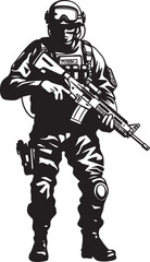 Fototapeta na wymiar Stealth Guardians Vector Logo Showcasing SWAT Police Design in Black Tactical Resilience Monochromatic SWAT Police Emblem in Sleek Vector