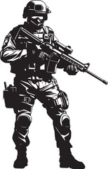 Shadow Guardians Vector SWAT Police Insignia Depicting Black Logo Design Rapid Response Icons Sleek Black Logo for SWAT Police Authority in Vector