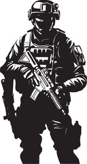 Fototapeta premium Silent Protectors Elegant Vector Logo for SWAT Police Operations in Black Shadow Guardians Vector SWAT Police Insignia Depicting Black Logo Design