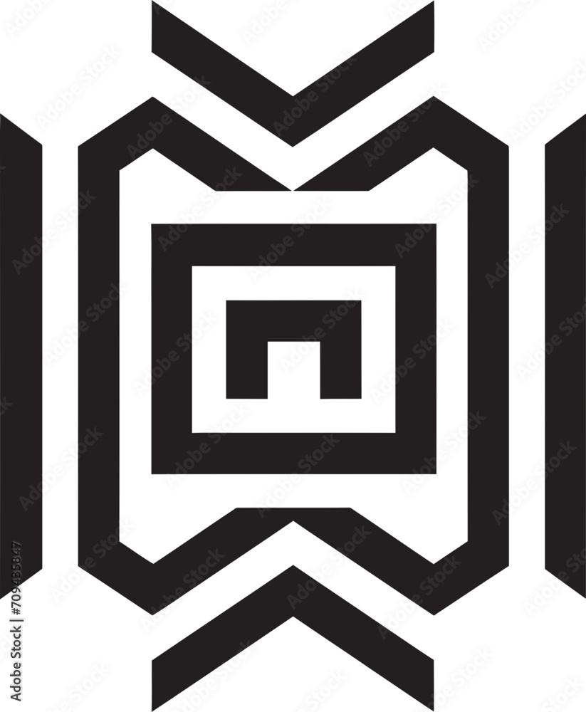 Fototapete quantum contours monochrome vector logo with intricate abstract geometric forms abstract elegance bl