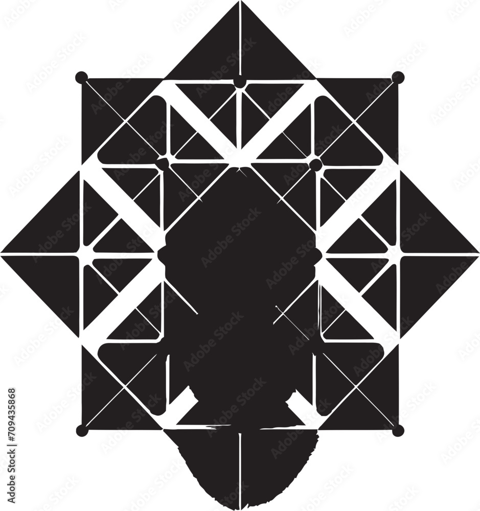 Fototapete ethereal equilibrium sleek black icon featuring abstract geometric patterns in vector dimensional ha