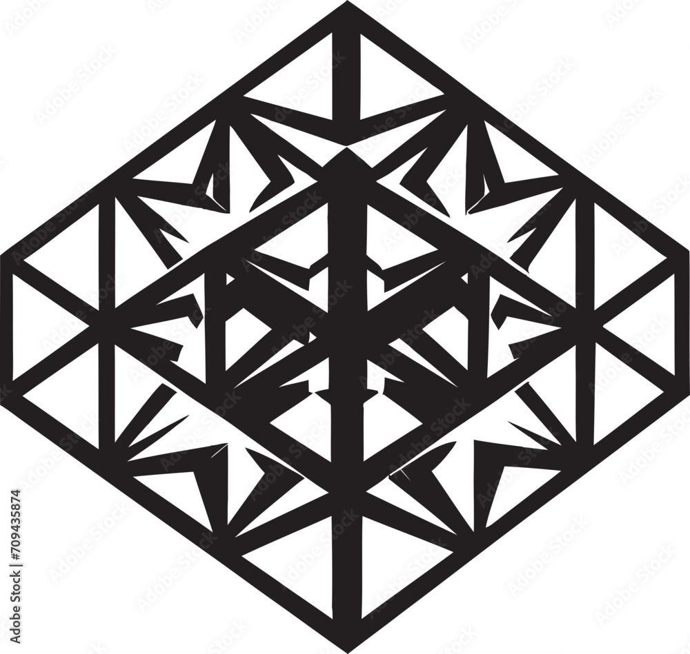Fototapete abstract matrix vector black logo design with dynamic geometric shapes ethereal equilibrium sleek bl