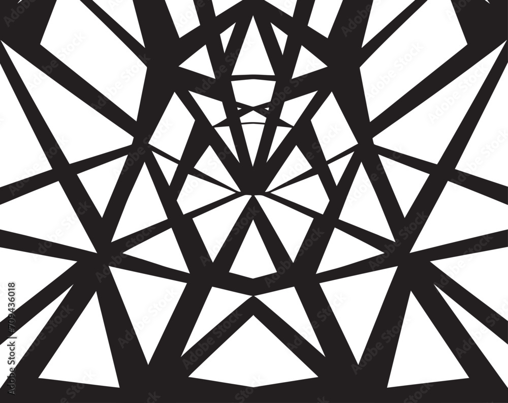 Fototapete abstract matrix vector logo with dynamic black geometric shapes ethereal equilibrium black emblem de