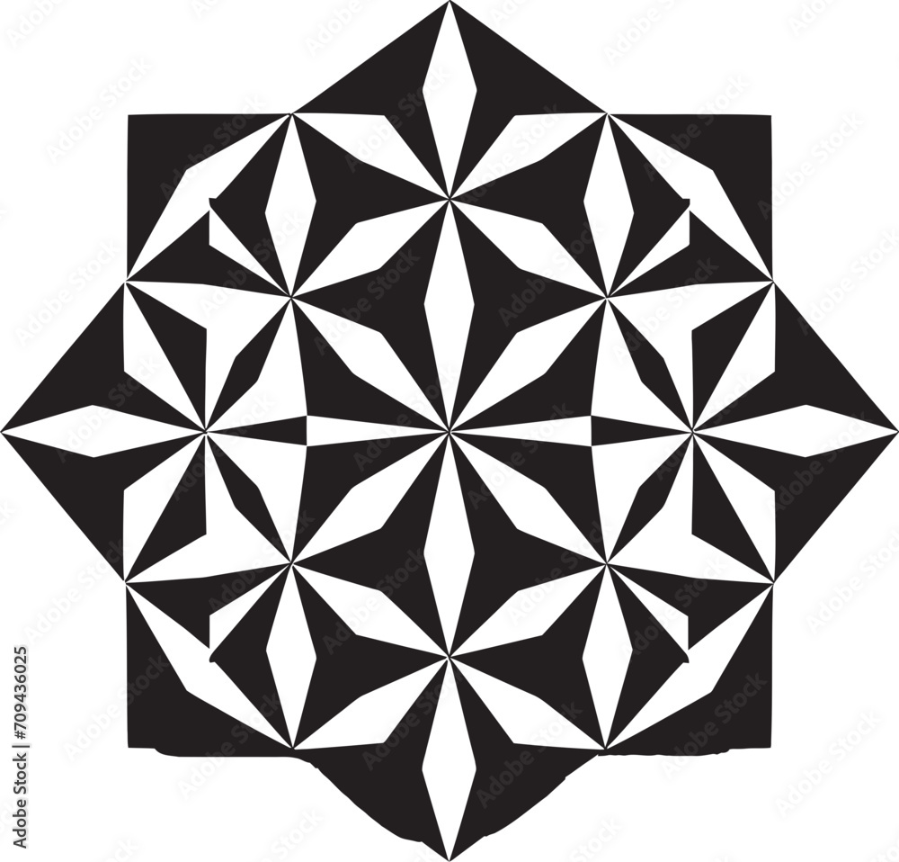 Fototapete dynamic symmetry monochromatic logo featuring abstract geometric shapes in vector shape fusion vecto