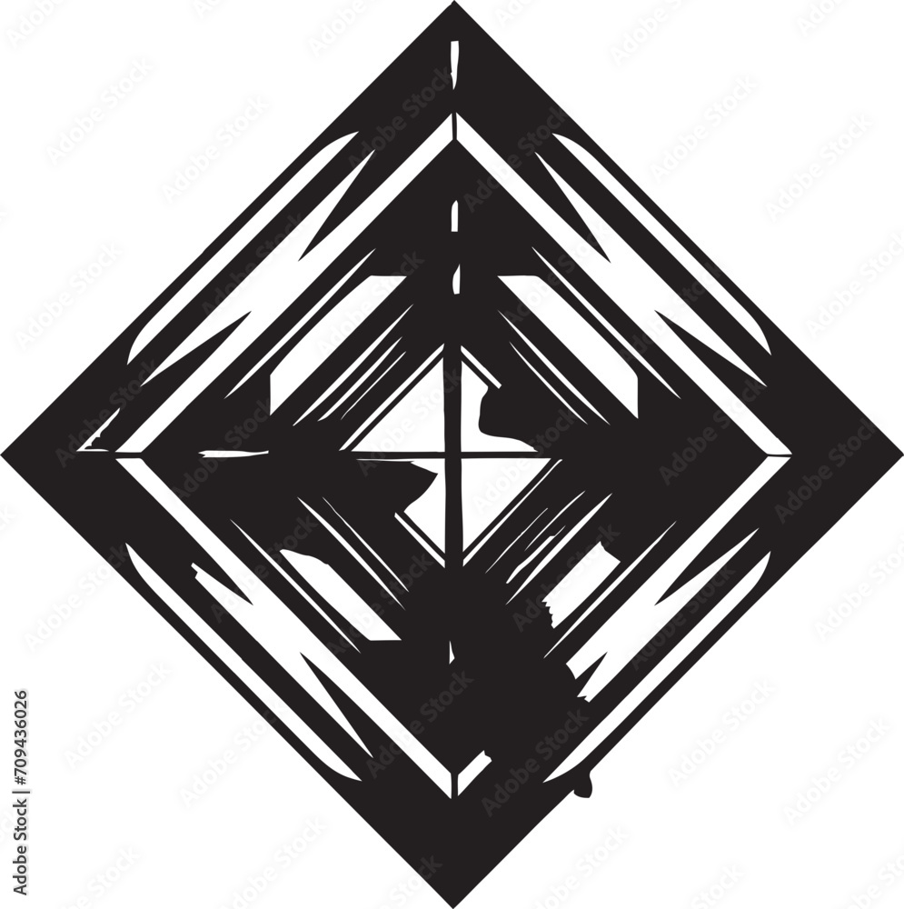 Fototapete dimensional harmony sleek vector logo with elegant black abstract geometric patterns dynamic symmetr
