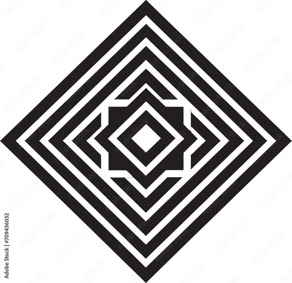 Fototapete ethereal equilibrium black emblem depicting abstract geometric design in vector dimensional harmony 
