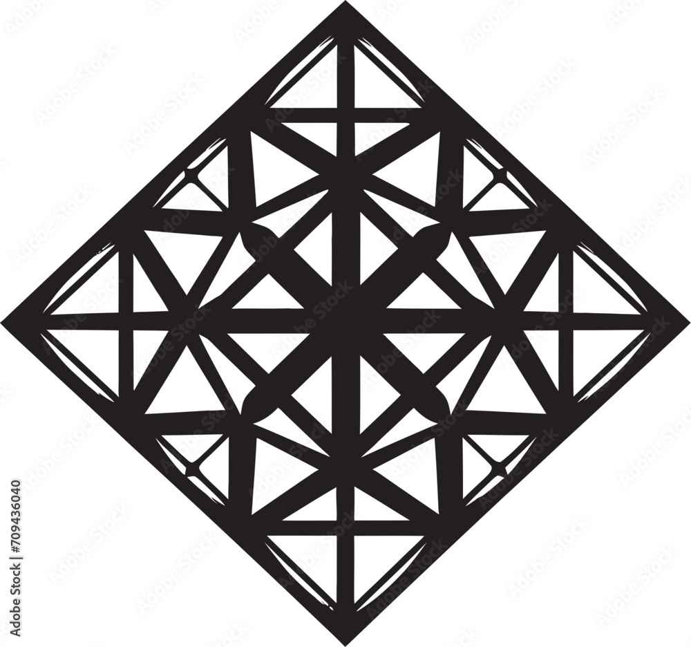 Fototapete infinite angles elegant vector logo design depicting black abstract geometric shapes mystic geometry