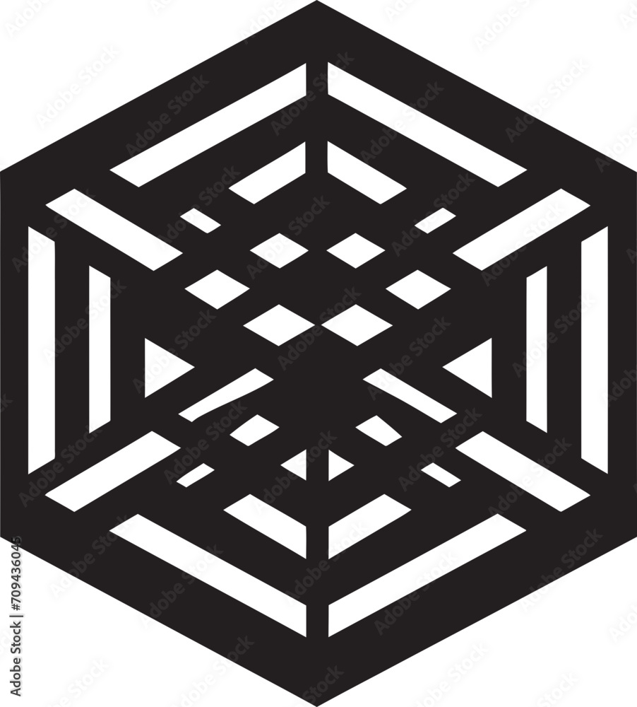 Fototapete dimensional harmony sleek vector logo with elegant black abstract geometric patterns dynamic symmetr
