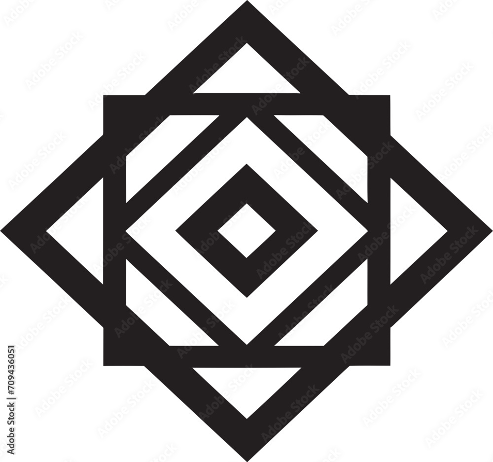 Fototapete dynamic symmetry monochromatic logo featuring abstract geometric shapes in vector shape fusion vecto