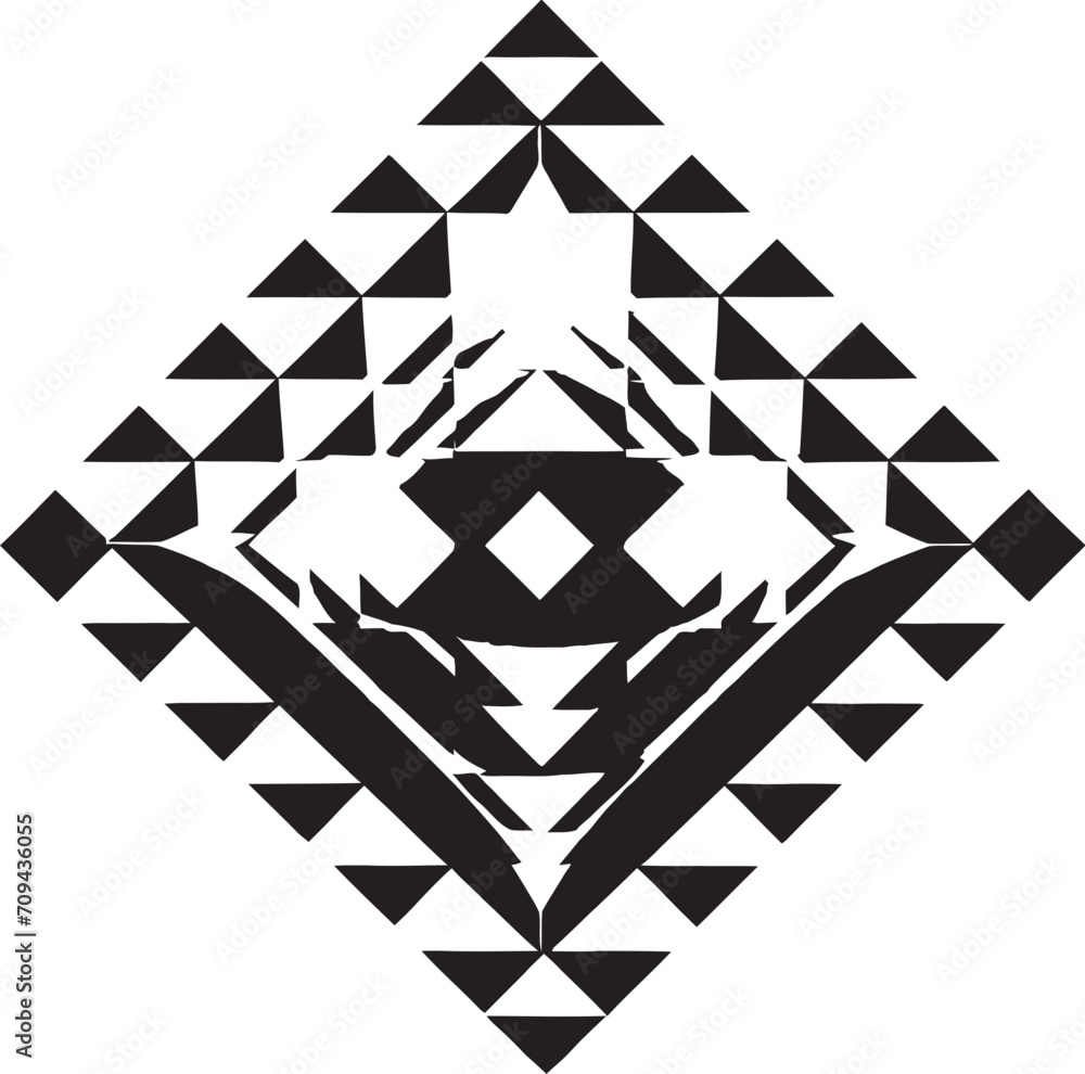 Fototapete abstract matrix vector logo with dynamic black geometric shapes ethereal equilibrium black emblem de