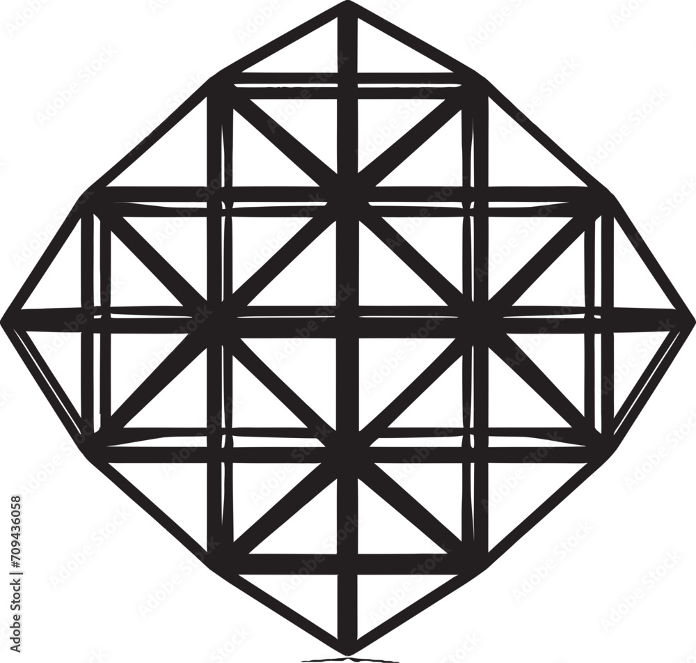 Fototapete shape fusion vector logo design with abstract black geometric patterns quantum contours sleek emblem