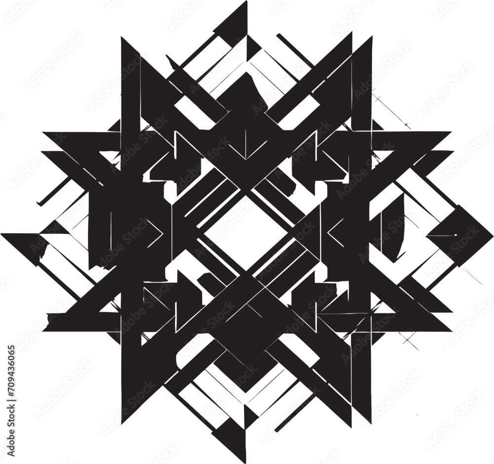 Fototapete infinite angles elegant vector logo design depicting black abstract geometric shapes mystic geometry