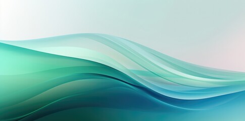 Fototapeta premium abstract blue and green waves with light background