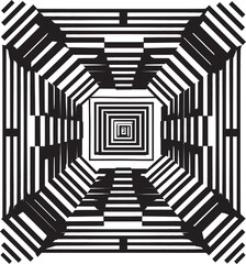 Abstract Matrix Vector Logo with Dynamic Black Geometric Shapes Ethereal Equilibrium Black Emblem Depicting Abstract Geometric Design in Vector