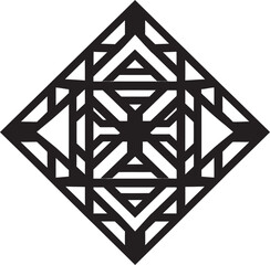 Quantum Contours Elegant Icon Featuring Abstract Geometric Shapes in Vector Abstract Matrix Vector Logo with Dynamic Black Geometric Shapes