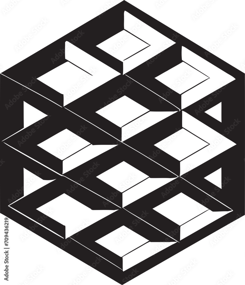 Fototapete shape symphony elegant black icon depicting vector logo with abstract patterns quantum matrix vector