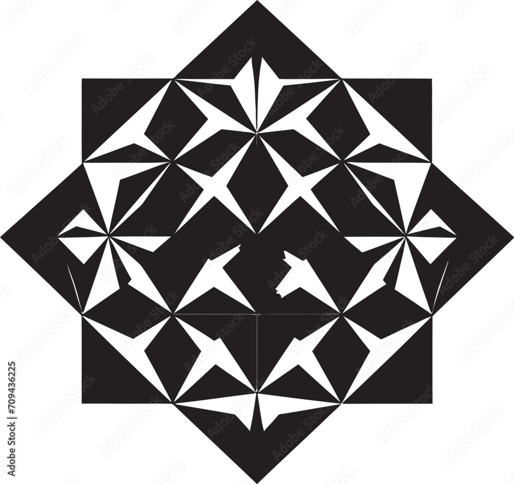 Fototapete ephemeral geometry sleek vector logo design with black abstract geometric patterns dynamic perspecti